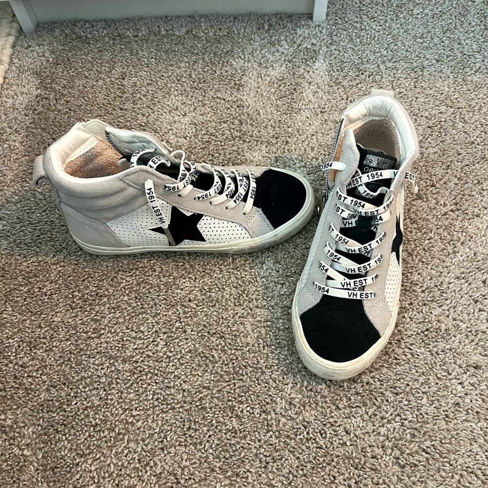 VH original high top sneakers, golden goose look alike, cream, white and black